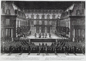 Opera performed at the Palace of Versailles; by Jean Le Pautre, Public domain, via Wikimedia Commons